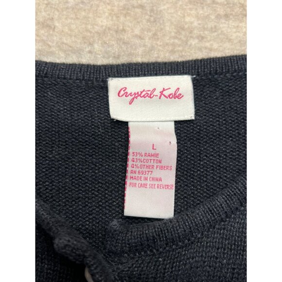 Vintage Crystal Kobe Snowman Cardigan Sweater Ugly Christmas Holiday Winter - Picture 5 of 8